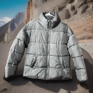 CiSono Los Angeles Womens Puffer Jacket Ivory S Full Zip Waist‎ Pockets